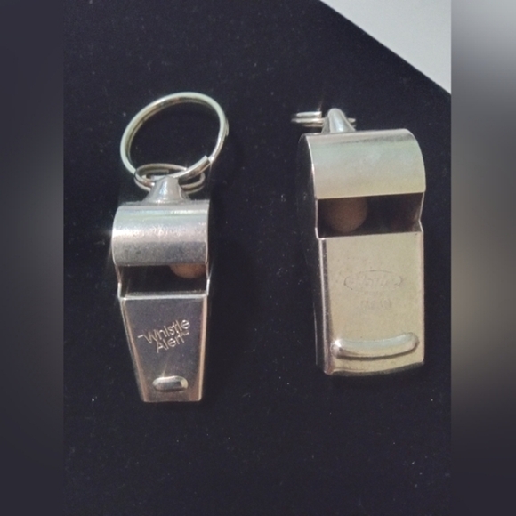 2 VINTAGE WHISTLES Koria Made In Japan & Whistle Alert Taiwan Read Description - Picture 1 of 7